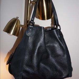 Black leather and suede Coach bag